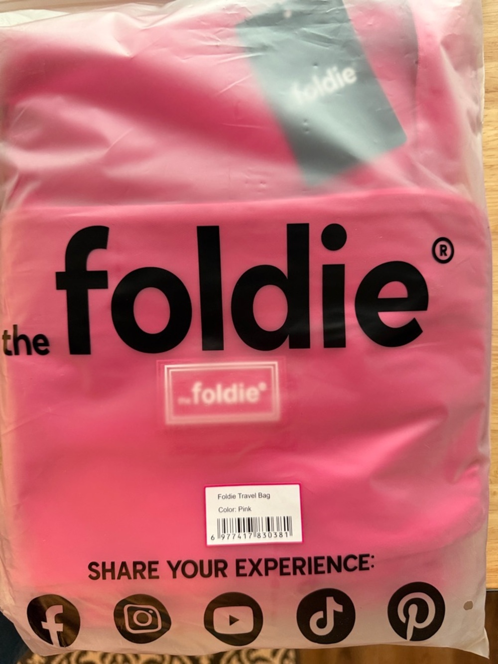 Foldie Pink Garment Travel Bag by Foldie